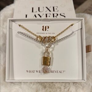 Luxe Layers Two-Tone Padlock Layered Necklace